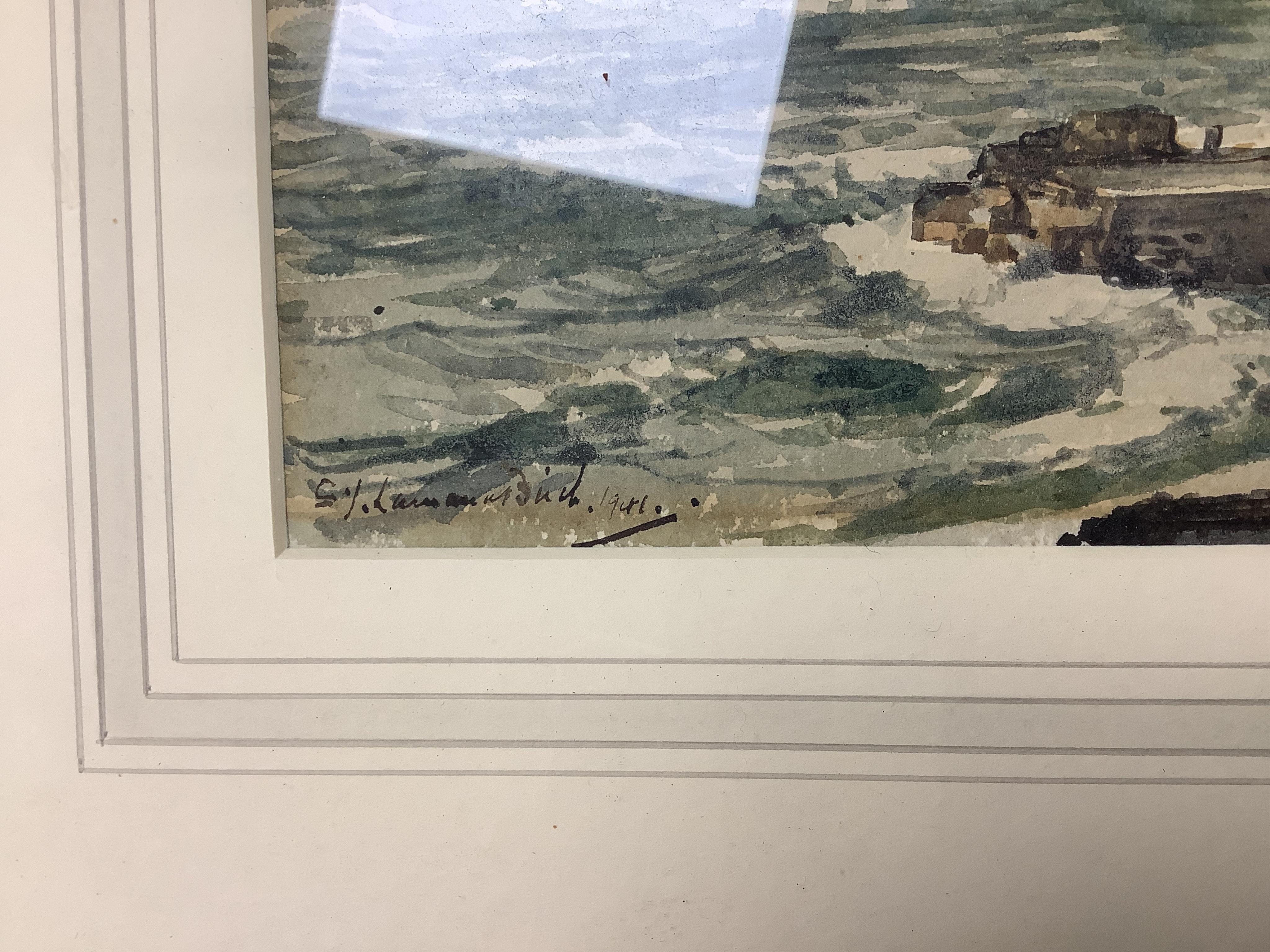 Samuel John Lamorna Birch RA RWS (1869-1955), watercolour, ‘South East Wind’, signed and dated 1941, The Fine Arts Society inscribed label verso, 15 x 22cm. Condition - fair